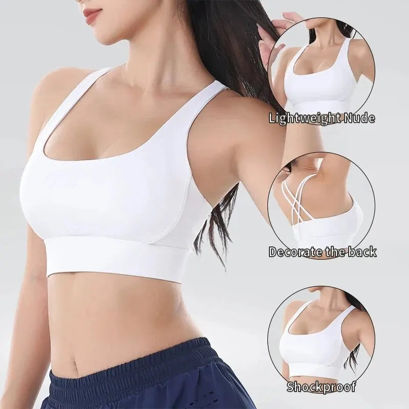 Sujetador Deportivo Mujer – Top Yoga Espalda Cruzada