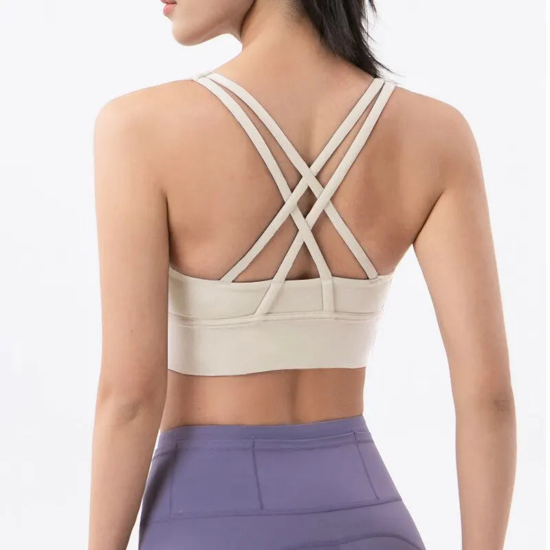 Sujetador Deportivo Mujer – Top Yoga Espalda Cruzada