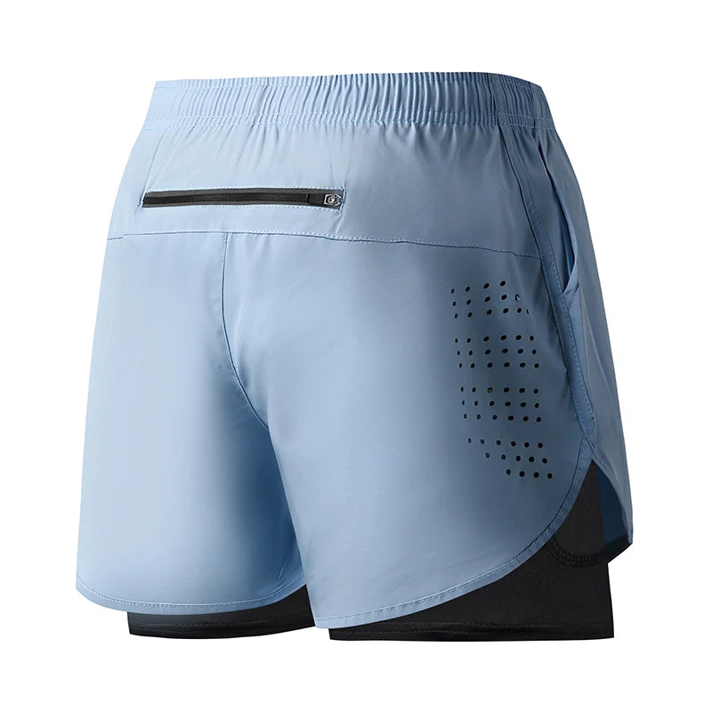 Pantalón corto de running para hombre – Secado rápido, doble capa